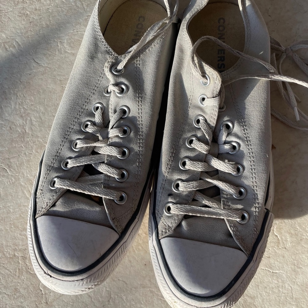 Converse Gray Canvas Sneakers with Rubber Toe Cap